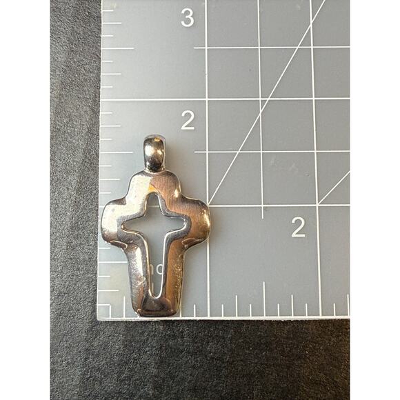 James Avery Open Mission Cutout Cross Pendant Retired Unisex Solid - Picture 7 of 8